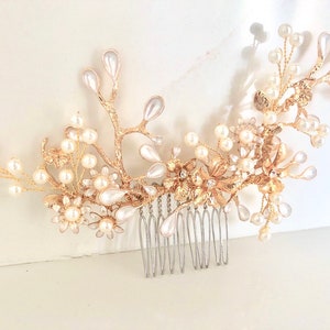 Gold and pearl hair comb, bridal hair comb, bridal accessories, hair jewelry, bridal headpiece, hair accessories