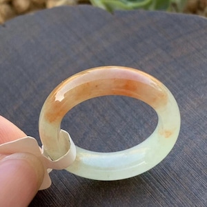 US 8 Natural Non-heated Red Jadeite Jade Band Ring Certificated Grade A Myanmar Icy Red Jadeite Jade Band Ring