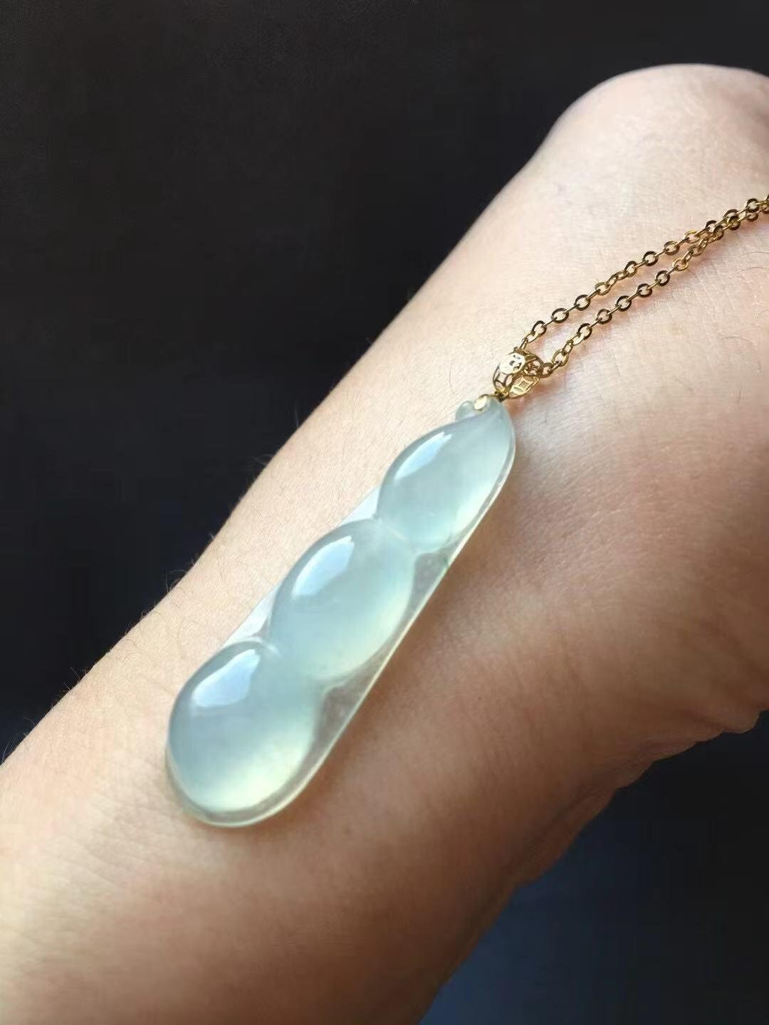 Natural Highly-translucent White Jadeite Jade Necklace Certificated ...