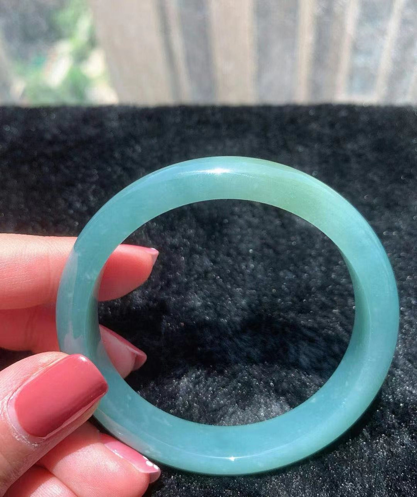 High Quality Natural Blue Jadeite Bangle 54 mm Certificated Etsy