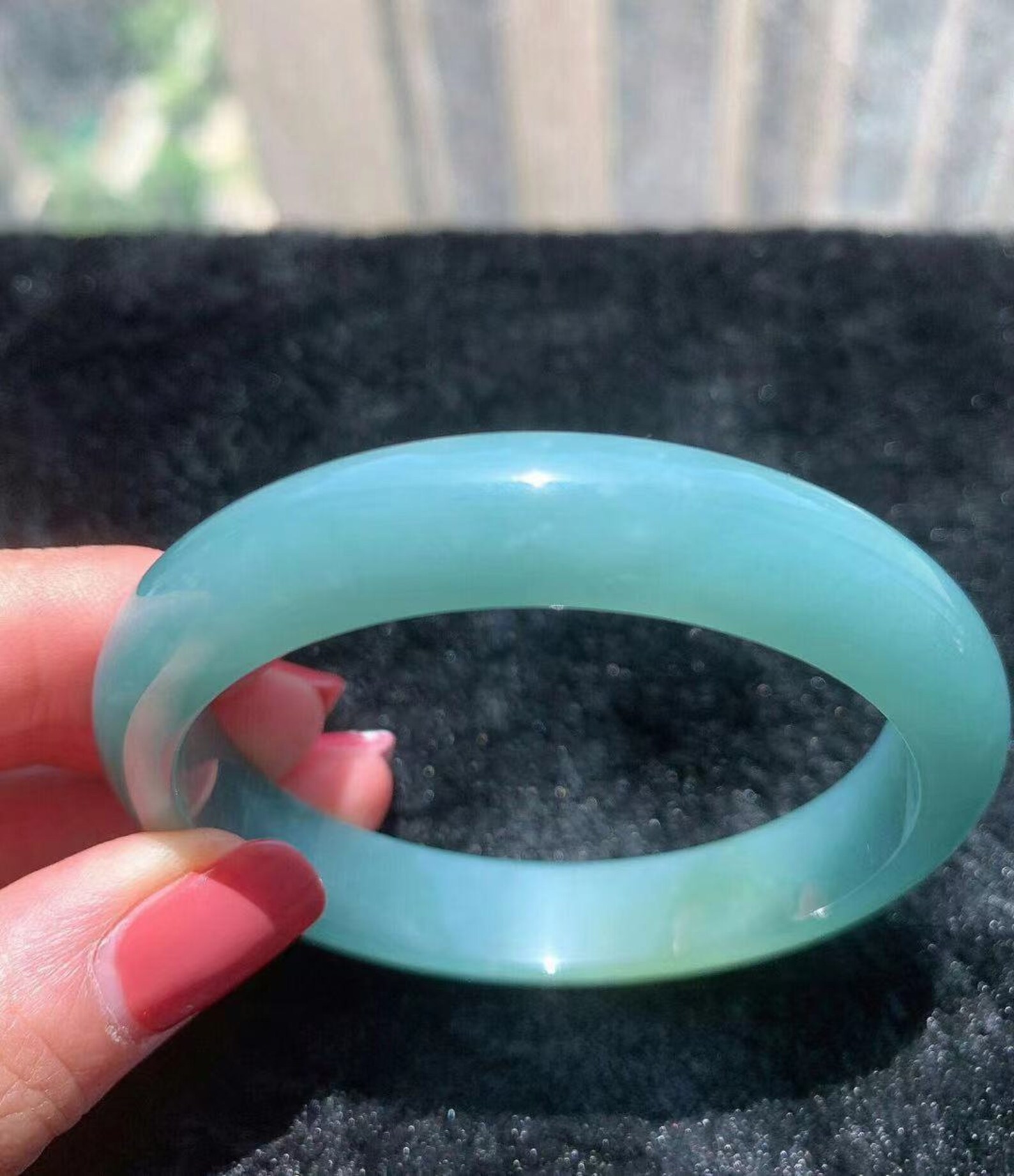 High Quality Natural Blue Jadeite Bangle 54 mm Certificated Etsy