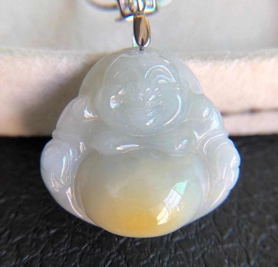 Natural Jadeite Buddha Necklace Certificated Grade A Yellow - Etsy