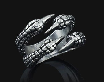 Double Talon Jewelry Dragon Claw Ring Sterling Silver Ring - Etsy