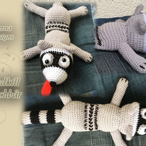 PDF crochet pattern Roadkill Raccoon in German image 1