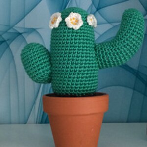 PDF crochet pattern columnar cactus Cereus with flowers image 2