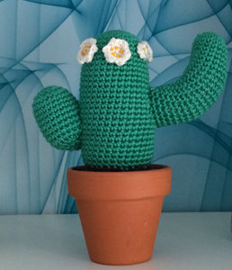 PDF crochet pattern columnar cactus Cereus with flowers image 2