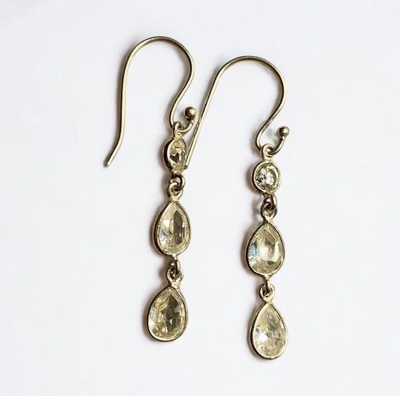 Natural Crystal Quartz Earring Clear Quartz Earring, 925 Sterling