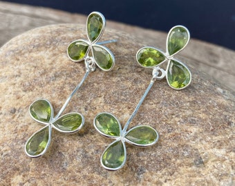 Handmade Design Green Peridot Earring 925 Sterling Silver Post Earring Green Earring Statement Earring Beautiful Peridot Women Jewelry Gift