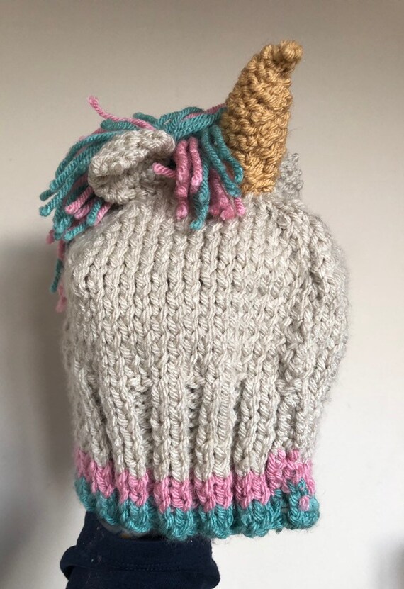 knitted unicorn hat