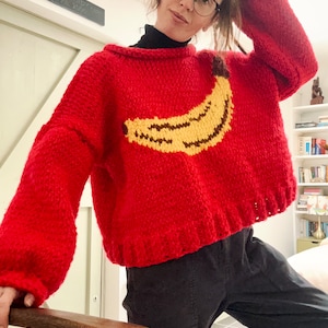 Chunky Cropped Banana Jumper - Etsy
