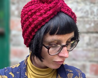 Gruby dzianinowy turban