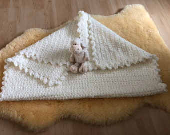 Single piece finished baby blanket 60 x 90 Winter blanket Handmade