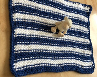 Hand knitted cuddle Blanket baby handmade