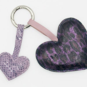 Leather key ring Hart Print