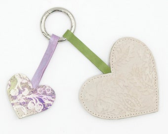 Leather key ring heart