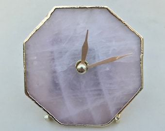 Rose Quartz Octagon Wall/Desk Clock/Personalised Momento