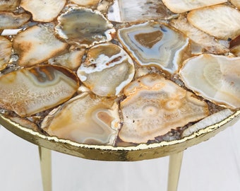 Golden Agate Round Edge Side/Coffee Table
