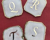Customised White Agate - Set of 4 Large Coasters Personalised Momentos