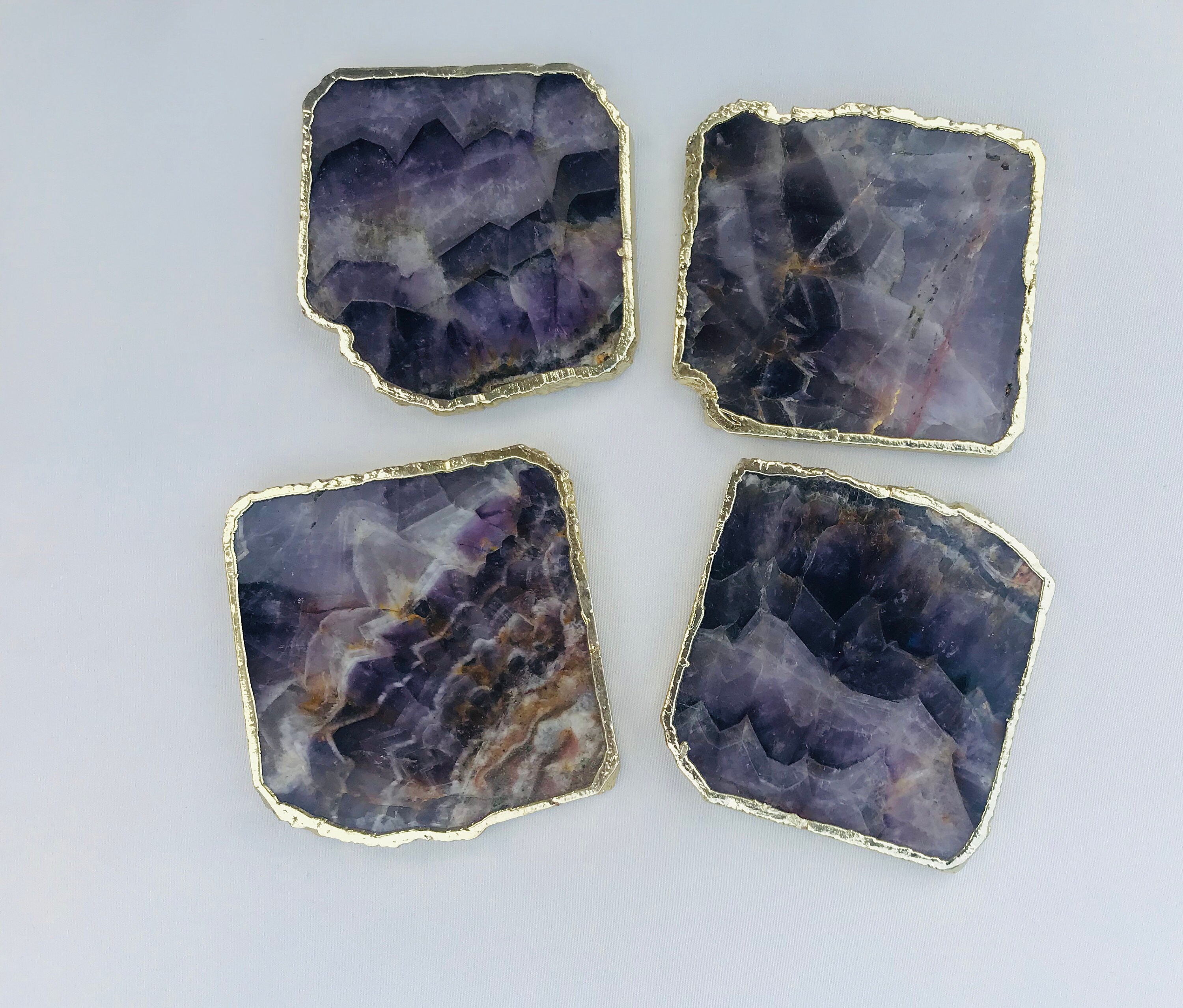 Amethyst Set of 4 Large Coasters/Personalised Momentos Etsy