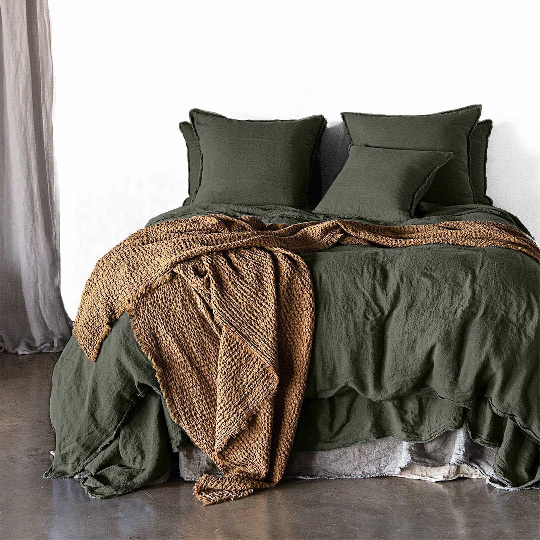 Beautiful Moss Bed Sheets Solid Extra Deep Pocket 1000-1200 TC Organic  Cotton