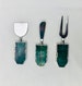 Set of 3 Green Agate Cheese Knives/Spreaders 