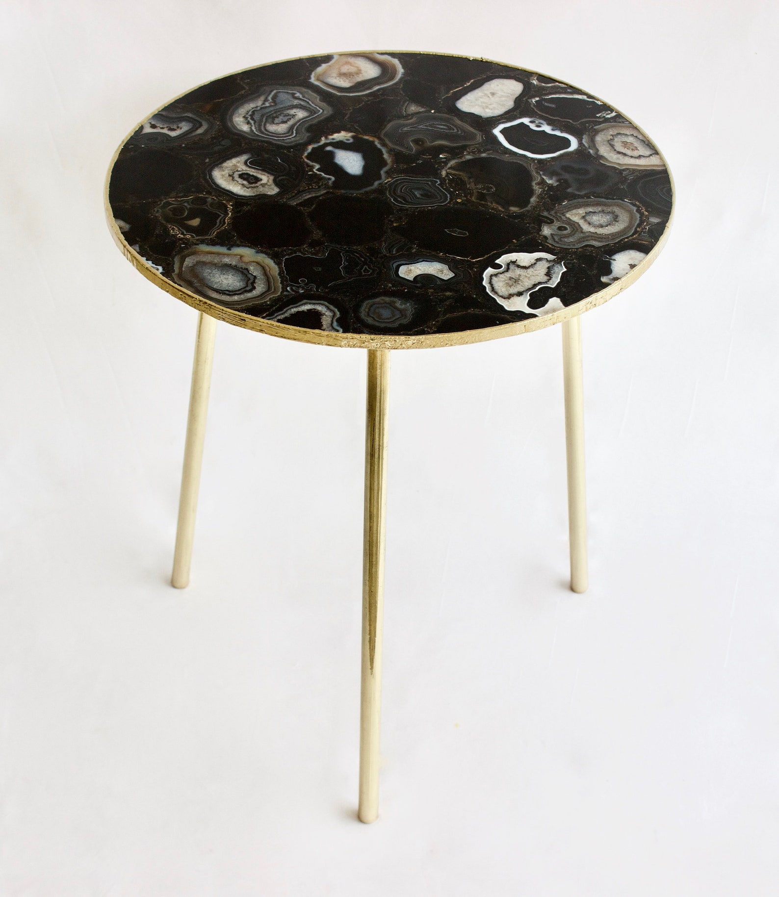 Black Agate Round Coffee/side Table 12 14 or Etsy