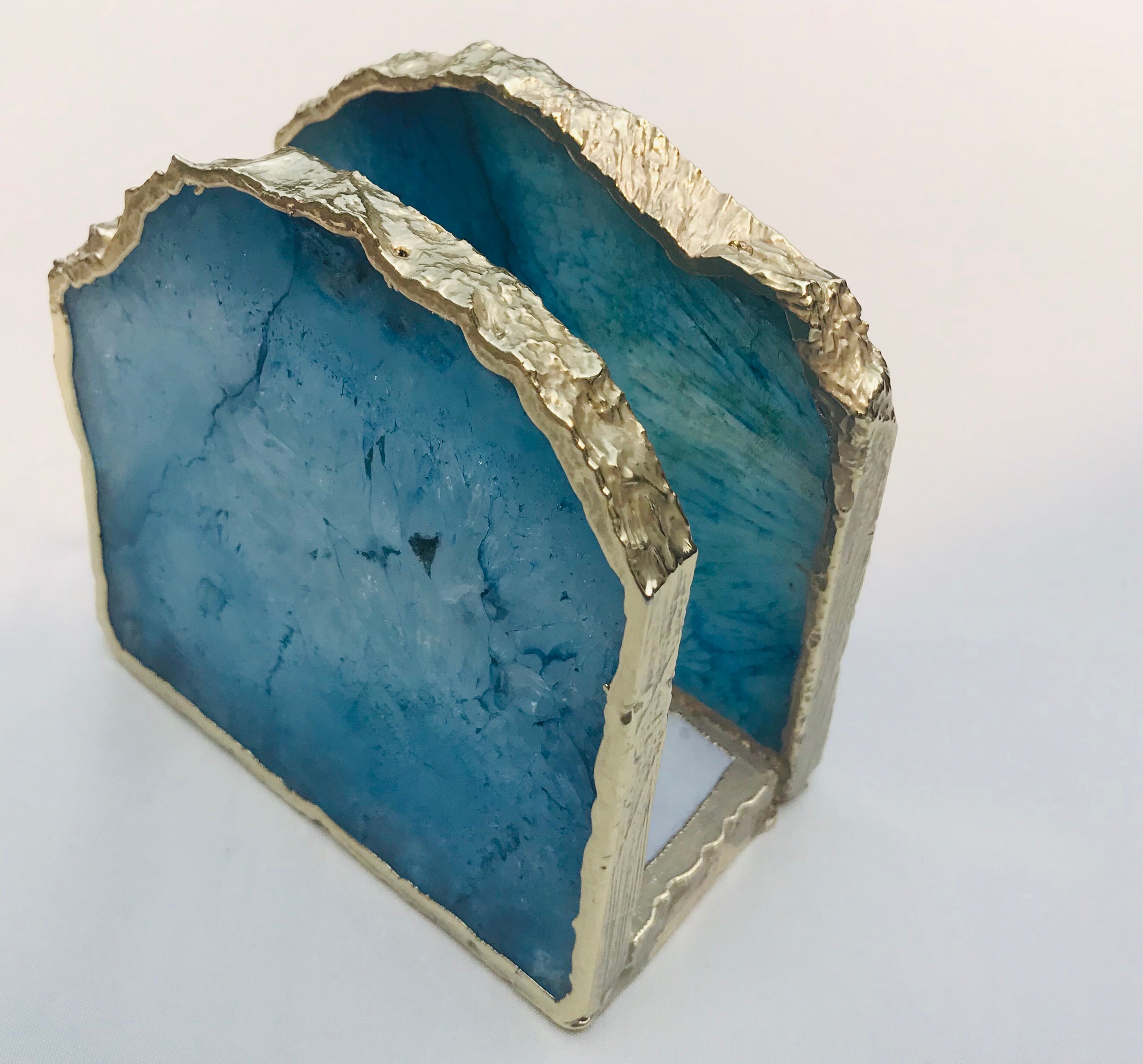 Blue Agate Napkin Holder/natural Stone Napkin Holder/paper Etsy Australia
