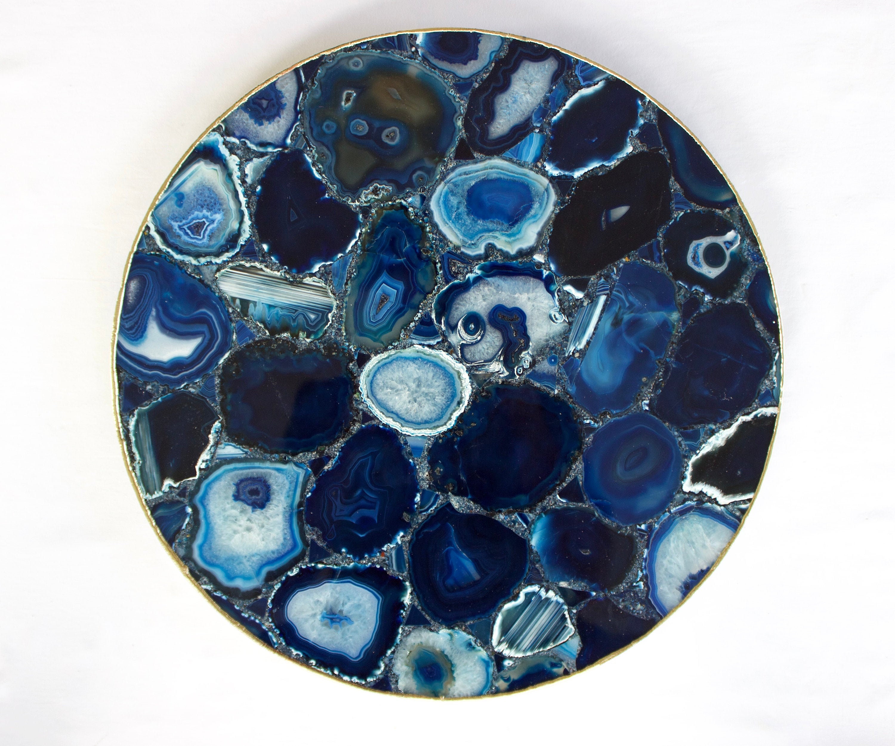 Blue Agate Lazysusan Countertop Turntable Centrepiece Etsy