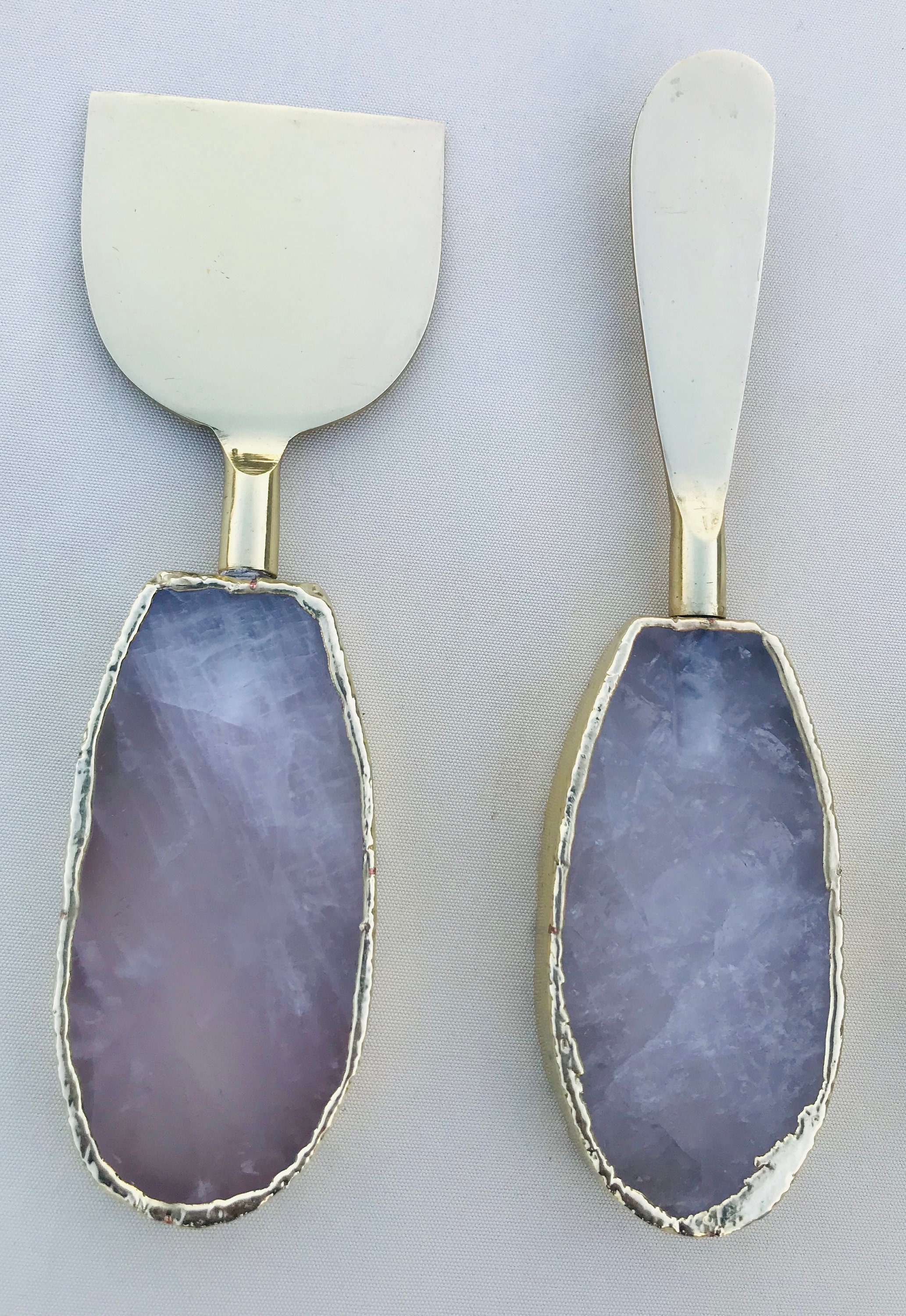Set of 3 Rose Quartz Cheese Knives/spreaders Etsy
