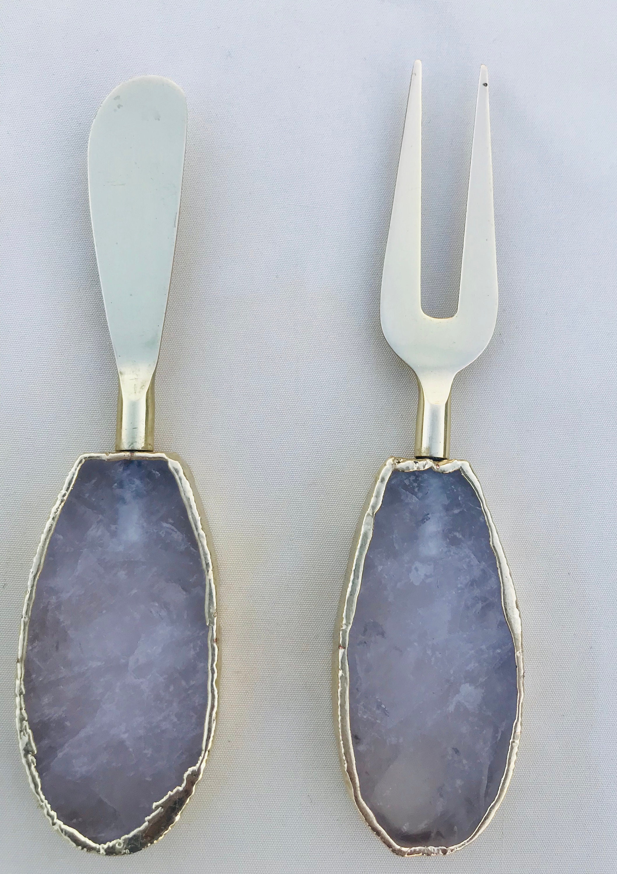 Set of 3 Rose Quartz Cheese Knives/spreaders Etsy