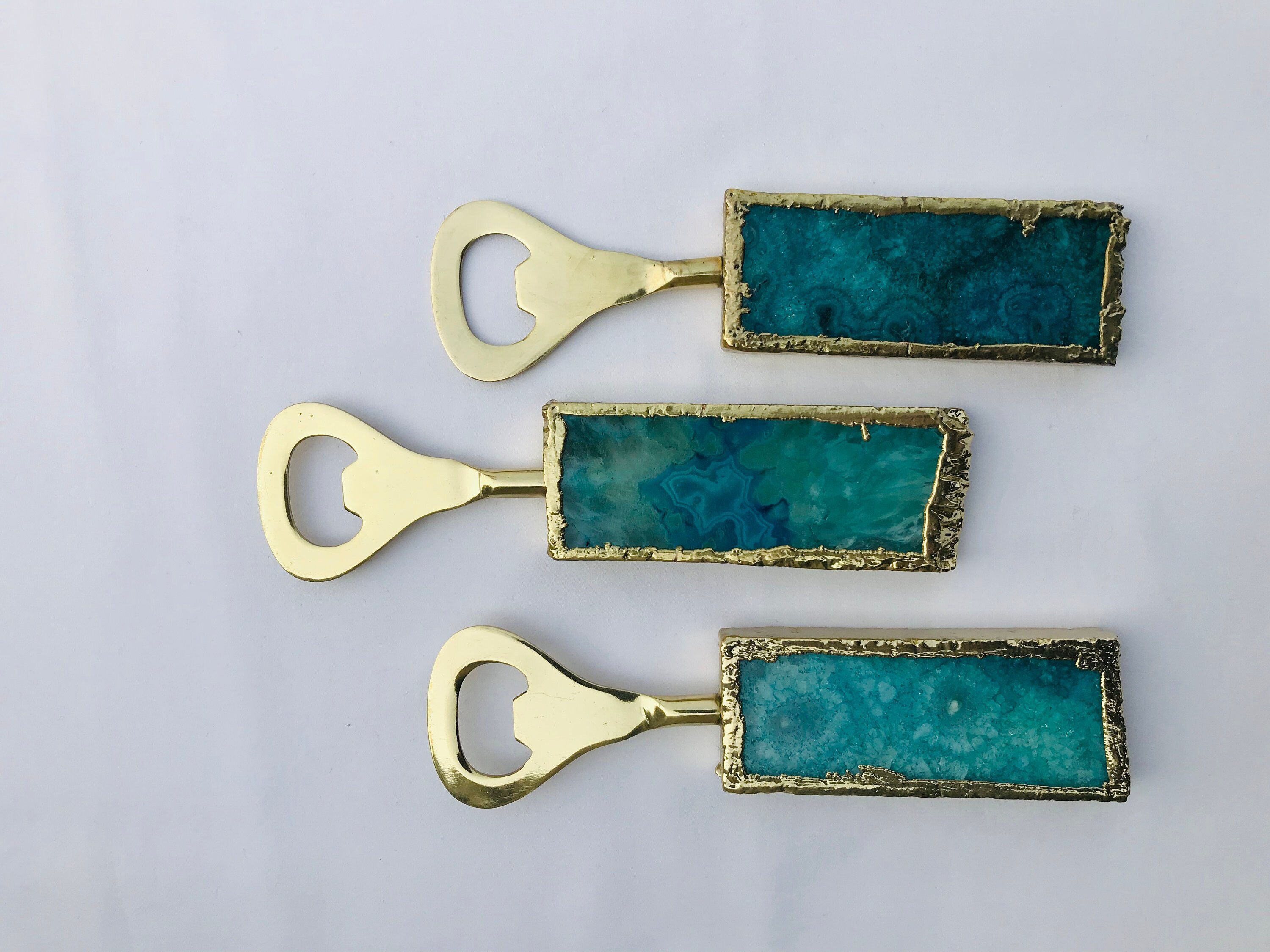 Ensemble de 3 Ouvre-Bouteilles Aqua Agate