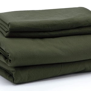 Moss Green 100% Cotton 3 Piece Duvet Cover Set 4 Piece Sheet Set Pre-washed 200 TC percale image 6