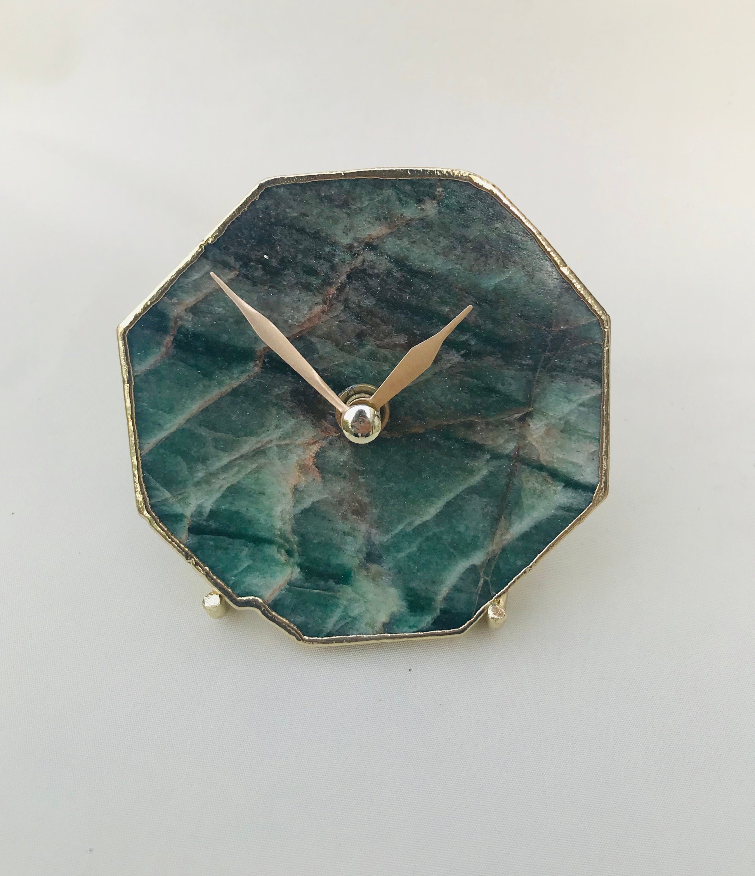 Sage Green Octagon Wall/Desk Clock/Personalised Momento