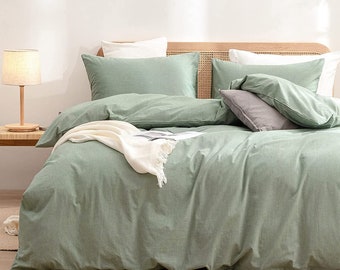 pastel green duvet