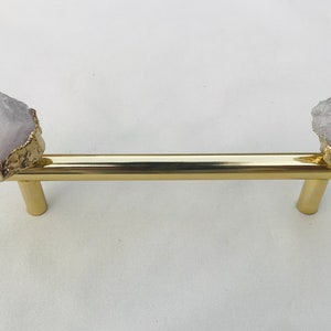 Set of 4 - Cabinet/Door/Drawer/Kitchen Handle and Pull - Clear Quartz/Agate  stainless steel brass plated handles