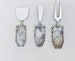 Set of 3 Clear Quartz Agate Cheese Knives/Spreaders 