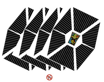 Star Wars Jabba The Hutts Dungeon vintage custom repro stickers labels decals printed on Canon 12 ink system printer on white gloss vinyl