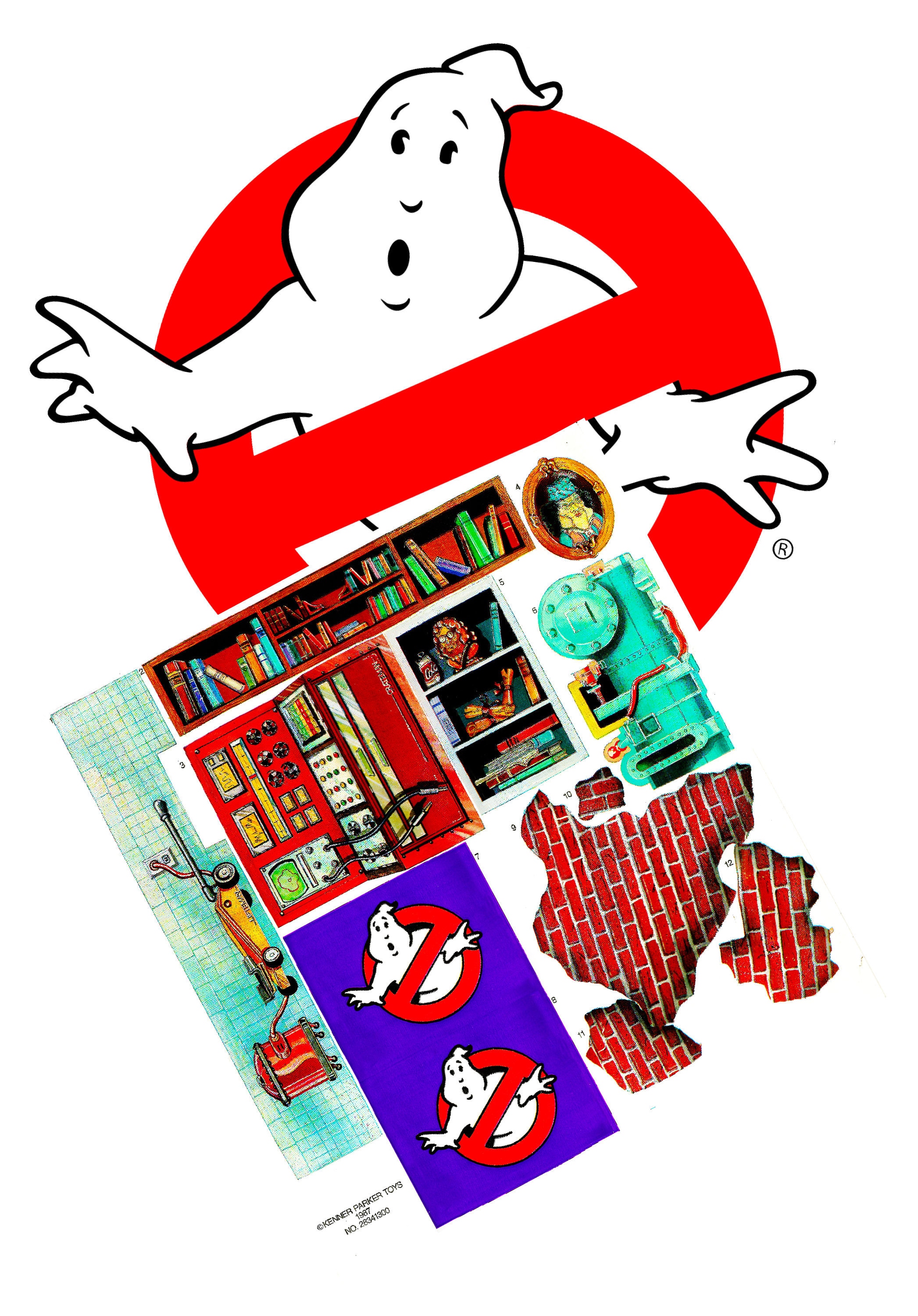 Ghostbuster Firehouse Fire Station replacement stickers 