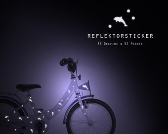 Reflector bicycle tattoos "Dolphins" dolphin, reflective stickers, bicycle stickers, waterproof, water resistant