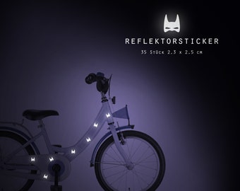 Reflector bicycle tattoo "superhero mask" 35 pieces, bicycle stickers, reflective stickers, waterproof