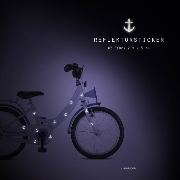 Reflektor Fahrradtattoos Fahrradsticker "Anker"  anchor, reflektierende Fahrradaufkleber, wasserfest