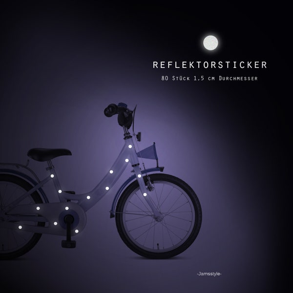 Reflektor Fahrradtattoos "Dots Punkte" 80 Stück reflektierende Aufkleber, Fahrrad, wasserfest