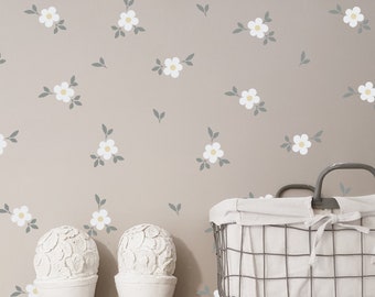 Wall Decal Wall sticker "Daisies with leaves" Daisy, flower stickers, different colors to choose from