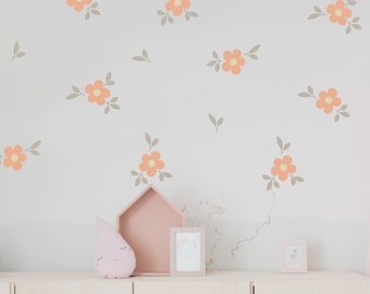 Wall tattoo wall sticker "Daisies with leaves" daisy, daisies, flowers stickers, various colors to choose from