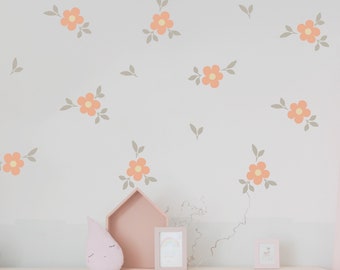 Wall decal Wall sticker "Daisies with leaves" Daisy, daisies, flowers stickers, different colors to choose from