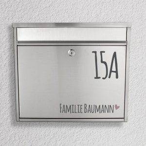 Letterbox name plate Name with house number sticker image 1