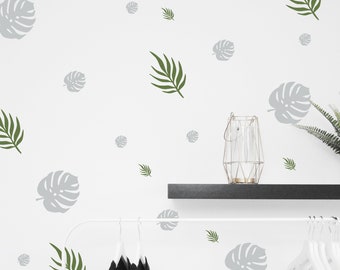 Wall decal wall sticker "Botanical Leaves, Monstera" Botany, palm leaves, plant