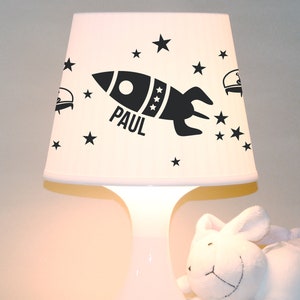 Kinderlampe Schlummerlampe Rakete mit Wunschnamen Weltall, personalisierbar Bild 1