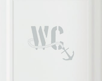 Door sign "WC with rope & anchor" color customizable