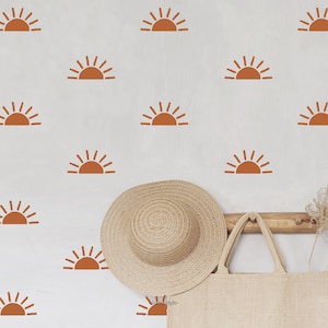 Wall tattoo wall sticker "Half Sun", sun, bohemian, boho style, sunshine, various colors and sizes to choose from